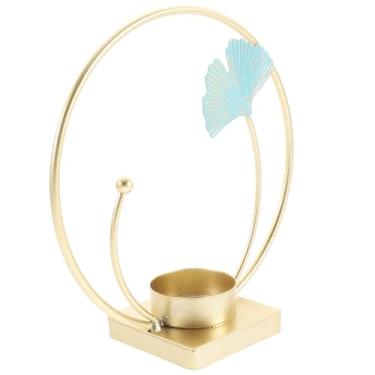 Imagem de Castiçal de arte de ferro de mesa exclusivo em forma de folha para decoração de casa mesa criativa centro de mesa suporte de vela decorativo para festas e casamentos