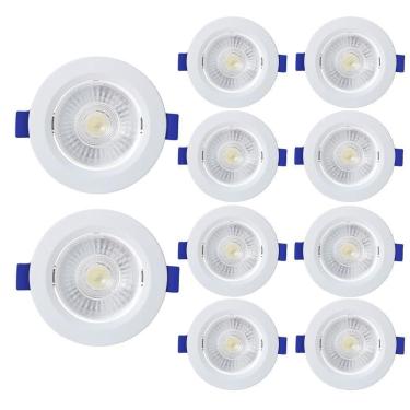 Imagem de Kit 10 Spot De Led Embutir Slim Par20 Redondo 8w Bivolt 4100k Neutro