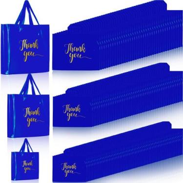 Imagem de Bolsas de agradecimento Teling 200 unidades com alça, 3 tamanhos, azul