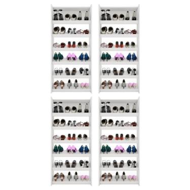 Imagem de Kit 4 Armários Sapateira Multiuso Paris Branco - Lumil Móveis