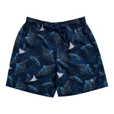 Imagem de Shorts infantil com estampa de raias - MASH