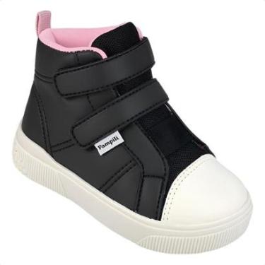 Imagem de Tênis Infantil Pampili Yumi Cano Médio Tiras Auto Colantes Estiloso Confortável-Feminino