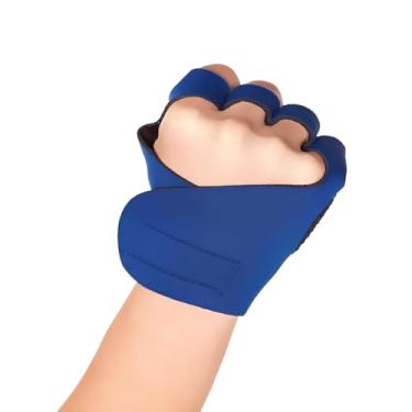 Imagem de Luva de Academia Antiderrapante para Mão Esquerda, Proteção para Pulso, Ajustável, Azul