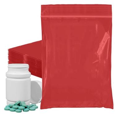 Imagem de PUREVACY Sacos vermelhos com zíper para embalagem, 22 x 30 cm. Pacote com 1000 sacos de plástico. Sacos de plástico recicláveis. Sacos de zíper de polietileno de 2 mm de espessura. Saco reciclável com