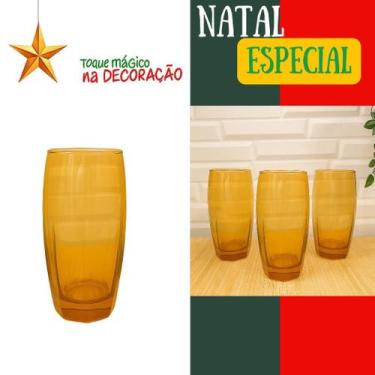 Imagem de Copo Florida 365ml  Kit com 3 Unidades em Vidro Grosso e Transparente 