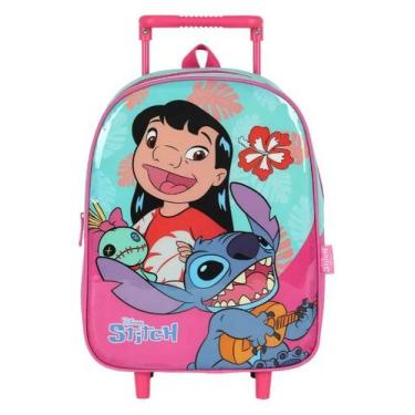 Imagem de Mochila Escolar Rodinha Luxcel Stitch Baby Creche Ic42674 Rosa Stitch 