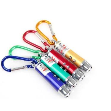 Imagem de Kit 3 Mini Chaveiro Lanterna Luz Negra Laser 3 em 1 Cores Variadas - M