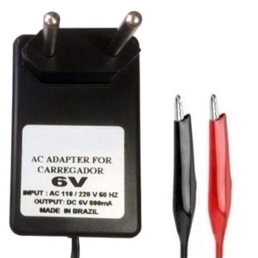 Imagem de Carregador Bivolt De Bateria 6v Volts 800mah Garra Jacaré - STAR FONT