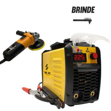 Imagem de KIT Máquina Solda Inversora Wk 225A 220v Eletrodo Tig Aluminio + Esmer