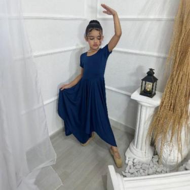 Imagem de Vestido de Dança Coreografia Infantil LISO 2 Meninas - Miss Flower, Az