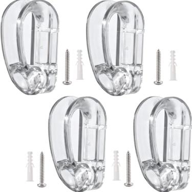 Imagem de Guia de cordão de segurança transparente para persianas, 4 peças, fixação de clipe em forma de O para corrente de contas de persiana