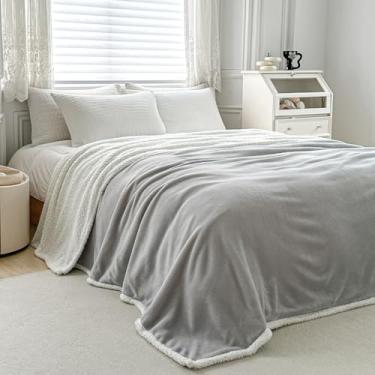 Imagem de Cobertor King Everest Dupla Face Manta Flannel Sherpa Lã de Carneiro- Gray