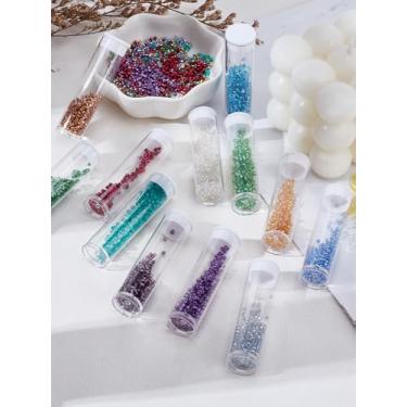 Imagem de 2200 peças de contas de sementes de cilindro de vidro de 11 cores, contas espaçadoras pequenas e soltas coloridas com orifício redondo, berloque de fabricação de joias a granel para artesanato DIY