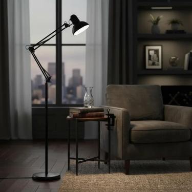 Imagem de Luminaria De Chão 1,90M Articulada Abajour De Chão Co Preto
