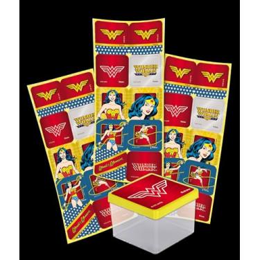 Imagem de Adesivo Quadrado Mulher Maravilha 30un