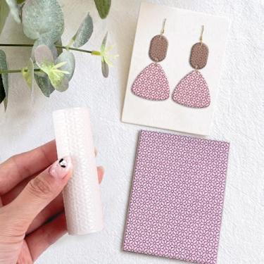 Imagem de Rolo de textura de argila de polímero, rolo de argila de polímero para fazer brincos, funciona com cortadores