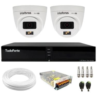 Imagem de Kit 2 Câmeras Intelbras VHD 1220 D G8 Full Color Full HD Visão Noturna 20m + Dvr Tudo Forte TFHDX 3304 4 Canais