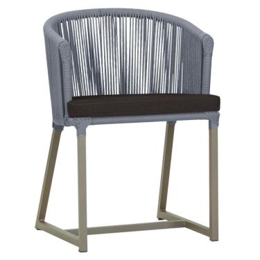 Imagem de Cadeira De Jantar Noronha Alumínio Fendi E9 Trama Original Prata