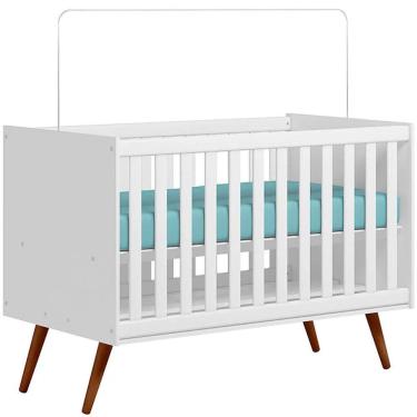 Imagem de Berço Infantil Mini Cama Mdp/mdf Magia Branco Acetinado