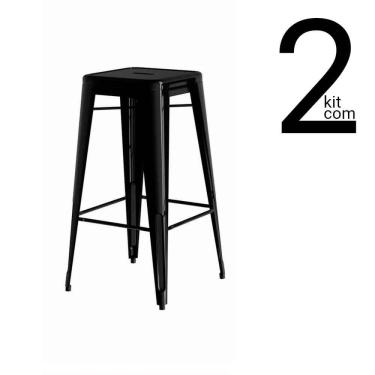 Imagem de Conjunto 2 Banquetas Tolix Alta - Preta
