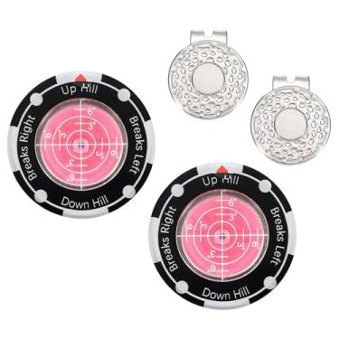 Imagem de YELARXI 2 peças de leitor verde golfe, marcador de bola de golfe com bolha de auxílio de leitura verde de alta precisão e clipe magnético para tampa - adequado para (treinamento/acessórios/presente