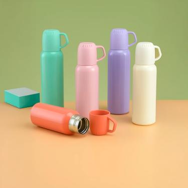 Imagem de Garrafa Térmica 3 Xícaras Canecas Copo Aço Inox 500ml Cor:Lilás