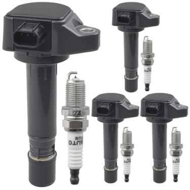 Imagem de OYEAUTO Pacote de Bobina de Ignição de Vela de Ignição Iridium Conjunto de 4 Compatíveis com Honda Civic 2006 2007 2008 2009 2010 2011 1.8L