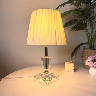 Imagem de Luminária de mesa contemporânea de cristal, estilo moderno e criativo, para sala de estar, escritório, casa de campo, hotel, quarto, cabeceira ou mesa de cabeceira com LED (Estilo 11)