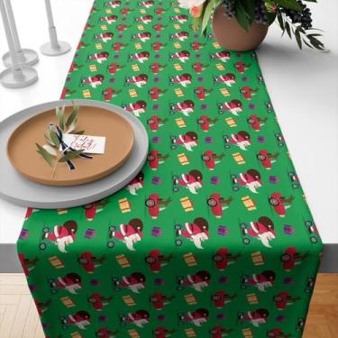 Imagem de Caminho de Mesa Natal, Caminho de Mesa Trilho Toalha Natal 4 Ou 6 Lugares, 1,35x0,40, Retrô(TME-16522)