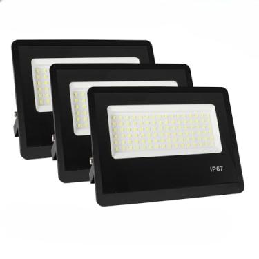 Imagem de KIT 1 a 4 Refletor LED 500W Holofote Super Potente à Prova d'Água Área Externa Econômico IP67 Bivolt (KIT 3)