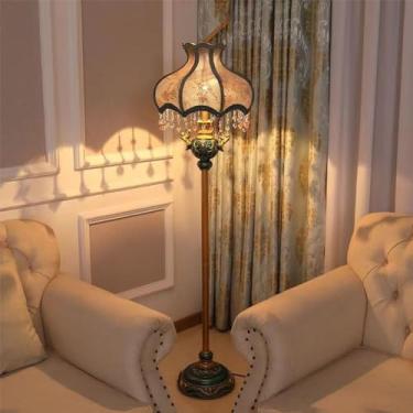 Imagem de Luminária de chão retrô americana, estilo europeu, luxuosa, para sala de estar, quarto, escritório, casa de campo, decoração de interiores, sofá (Estilo 2, 1 unidade)