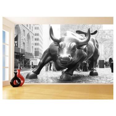 Imagem de Papel De Parede 3D Animais Wall Street Touro 3,5M Anm551 - Você Decora
