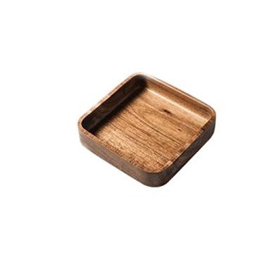 Imagem de Bandeja de madeira prato suporte de bolo prato de café da manhã pratos de pão pratos de jantar pratos de bife (cor: A, tamanho: grande) (grande) (pequeno)