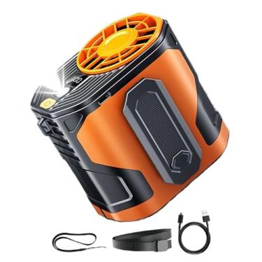 Imagem de Ventilador de cintura portátil | Ventilador de pescoço portátil para resfriamento de cintura - Funciona com bateria 100 velocidades, aparelhos legais com lanterna, refrigerador de ar para atividades