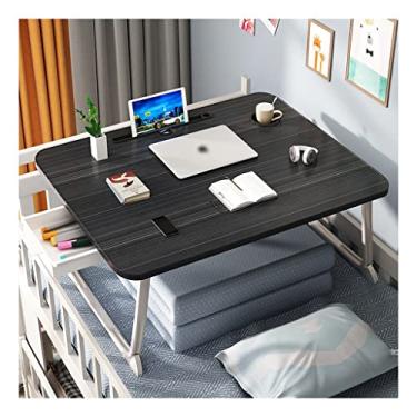 Imagem de Mesa de cama portátil dobrável para laptop, compartimento para cartão/suporte de copos/gaveta de armazenamento, bandeja de cama multifuncional, bandeja de cama para comer e escrever