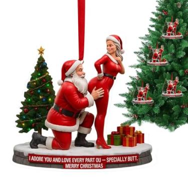 Imagem de Enfeites De Natal Do Pai Natal,Decoração De Em Acrílico 2D | Pendentes Decorativos Natalícios,Para Sala Quarto Escritório Parede Lareira Peitoril Porta Da Frente Jardim