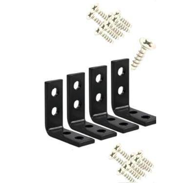 Imagem de Cantoneira com Parafuso, Pretas, 40 mm, 4 unidades