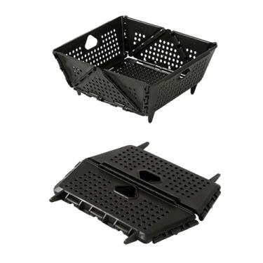 Imagem de Coador plástico dobrável para cozinha strainer de alimentos com pés apoio e alças frutas legumes cesto drenagem eficiente ferramenta armazenamento versátil acampamento