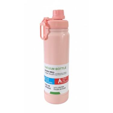 Imagem de Garrafa Térmica 800ml Inox Squeeze Água Quente Frio Isolamento a Vácuo com Infusor de Chá e Alça (Rosa)