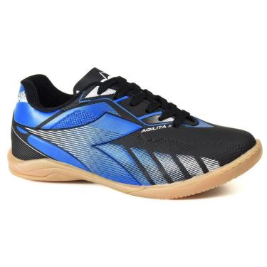 Imagem de Chuteira Infantil Diadora Agilitá Futsal Preto e Azul-Unissex