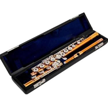 Imagem de Flauta Instrumento Flauta Fósforo Cobre 17 Teclas Flauta Aberta Furo Aberto Instrumento Musical Tom C Adultos Iniciantes (ouro rosa)