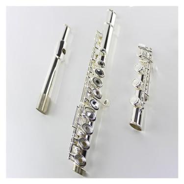 Imagem de Flauta Outfit 17 orifício aberto, flauta tom C, cobre branco, material durável, instrumento banhado a prata com chave E