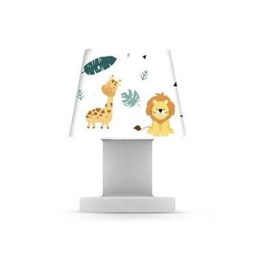 Imagem de Luminária Abajur de Mesa Pequena Safari Bivolt com Capa Removível – Luz Suave para Quarto e Escritório