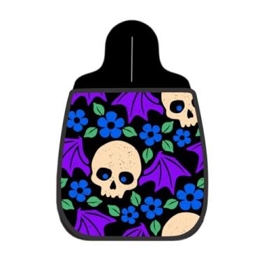 Imagem de Lixeira De Carro Organizador Lixinhocar Caveira Asas Flor Roxo