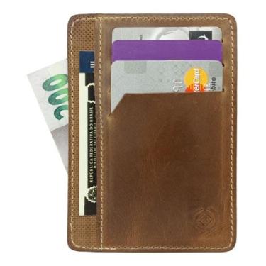 Imagem de Carteira Masculina Couro com porta cartões cédulas cnh acompanha caixa