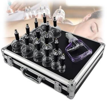 Imagem de Conjunto de terapia com ventosas e 5 tamanhos, 14 peças, copos de massagem chineses profissionais, conjunto doméstico para massagem corporal e uso doméstico