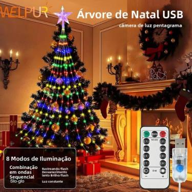 Imagem de Corda De Luz LED Em Forma De Pentagrama Para Árvore De Natal, USB, 3M 