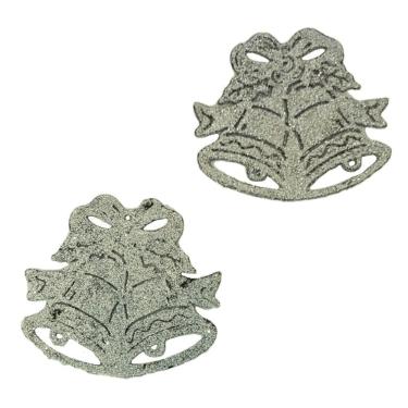 Imagem de Kit Enfeite Natal 10 Cm Wincy 2 Sinos Em Glitter Decoração