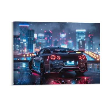 Imagem de HouLaiZhe R35 Esportes Noite Chuvosa Neon Posters Tela Estética Decoração de Quarto Pintura de Parede Impressões Sala de Galeria Decoração de Parede para Quarto Sala de Estar Escritório 18 x 24
