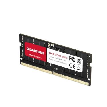Imagem de 【Laptops DDR5 RAM: GIGASTONE DDR5 5600 MHz RAM para computador portátil, PC5-44800 CL46-46-90, 1,1 V SODIMM 262 pinos, não bufferizada, sem ECC, memória de alto desempenho para não. caderno